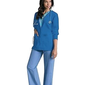 Landau SM Blue Button-Up Lab Jacket